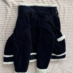 Girls' Dark blue Corduroy jacket with White Sherpa Trim